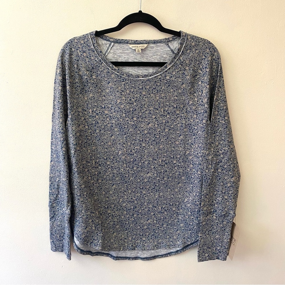 Frye and Co Monica floral printed pullover shirt size medium